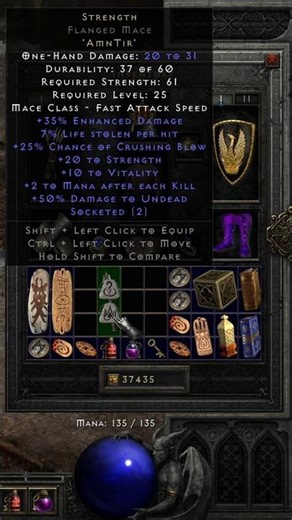 ✧Strength Runeword✧2 socket Melee Weapons✧DMG+Strength✧D2R✧ #diablo2resurrected #ytshorts #shorts