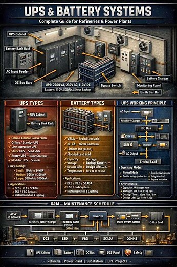 UPS & Battery Systems in Refineries | Complete Guide | DC Systems | Electrical Engineers