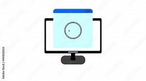 Creative Search Bar Icon Animation Overlaid on a Stylish Monitor - Smooth and Professional Motion Graphics Ideal for UI/UX Projects and Tech Presentations