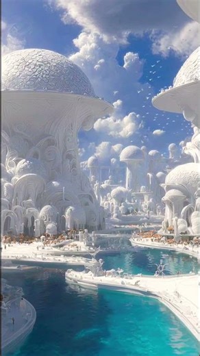 BEAUTIFUL WHITE ALIEN CITY #shorts #scifi #aliens