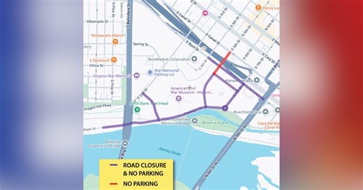 Road closures and no parking zones in effect for Dominion Energy Riverrock