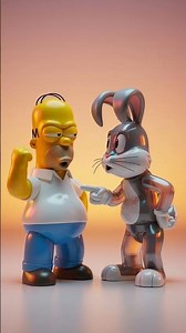 Bugs Bunny TROLLS Homer Simpson! 😂 (The Simpsons x Looney Tunes) #viral #3danimation #ytshorts