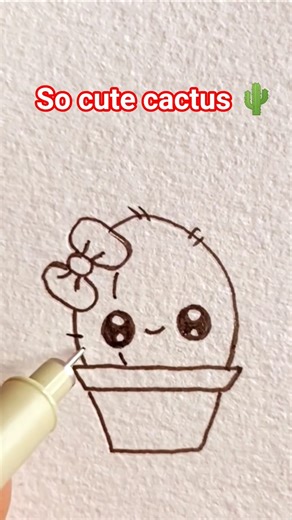 How to Draw a Cute Cactus 🌵✨ | Simple Kids Drawing