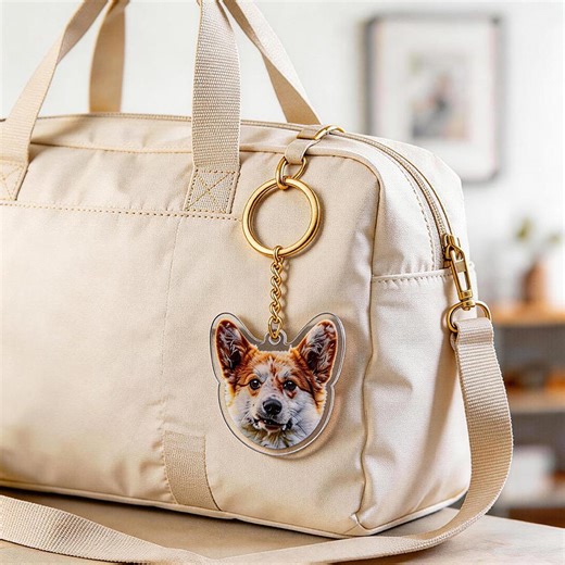 Dog Acrylic Keychains, Puppy Lover Gift, Clear Pet Bag Charm - Etsy