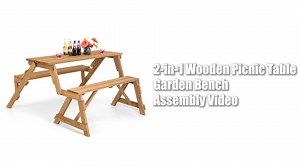 Watch Convertible Picnic Bench Table Set Installation Video on Amazon Live
