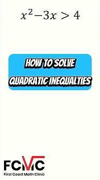 How to Solve and Graph Quadratic Inequalities #shorts #firstcoastmathclinic #quadraticinequalities