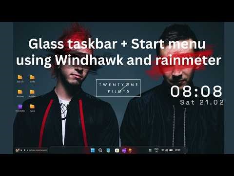Glass taskbar + Start menu using Windhawk and rainmeter