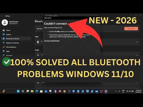 How To Fix Bluetooth Could Not Connect Error on Windows 11/10 ||Bluetooth on off button is missing