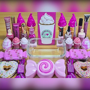 170K views · 1.8K reactions | Candy PINK SLIME - Mixing makeup and glitter into Clear Slime - Satisfying Slime Videos | Luxury Cosmetics | Facebook