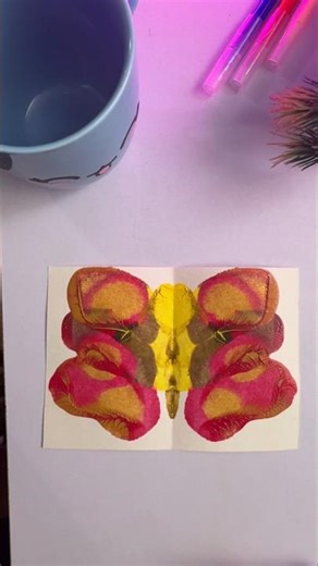 Magic butterfly appears from folded paper#Shorts #ColorUnfold #satisfyingart