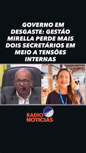 Portal Radio Noticias on Instagram: "A gestão da prefeita Mirella Almeida (PSD) vive um cenário de instabilidade administrativa marcado por saídas sucessivas no primeiro escalão. Após a saída da secretária de Saúde, Ana Callou, a Prefeitura de Olinda confirmou novas baixas nesta terça-feira (13/01): Andrea Galindo, do Desenvolvimento Social, e Manoel Carlos, da Gestão Urbana. Ao longo da gestão, já deixaram cargos de secretários titulares: Edilene Soares (Educação – exonerada), Luiz Adolpho (Cul