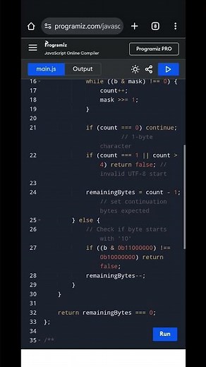 JavaScript UTF-8 Validation | Check if Array is Valid UTF-8 Encoding