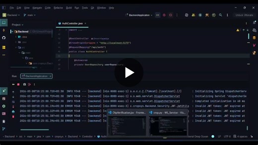 #fullstackdevelopment #machinelearning #agritech #react #springboot #python | Dhruvil Kapadiya