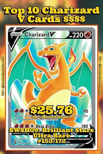 Top 10 RAREST & Most EXPENSIVE Charizard V Pokémon Cards! 🔥 #pokemon #top10 #tcg #pokemoncards