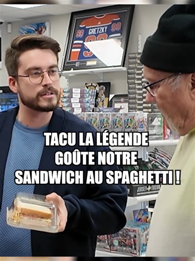 Tacu donne cette note pour un SANDWICH AU SPAGHETTI 😱! #hockeycards #cartesportives #taculalegende #remicardtrader @Taculalégende