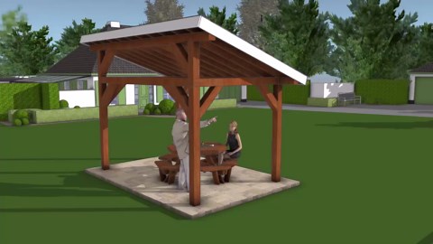 8x12 Lean to Pavilion Plans - PDF Download - Etsy
