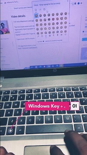 Laptop me Emoji Kaise Use Kare | Hidden Keyboard Shortcut😱 | Laptop Tricks 2025 #shortsfeed #shorts