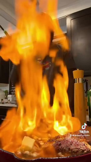 Seared Rib Eye with Hennessy Garlic Butter. The recipe is up on the blog (plus, I just emailed it to you). That’s Dariuscooks dot tv.