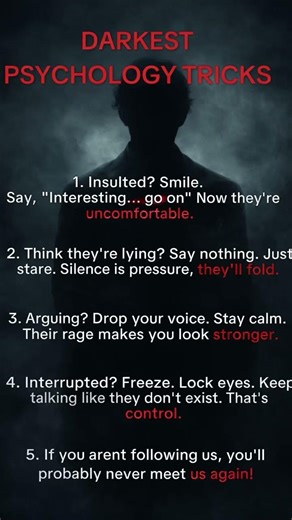 Dark psychology tactics that flip power fast. Master silence, control, and calm dominance. 🔥#dark