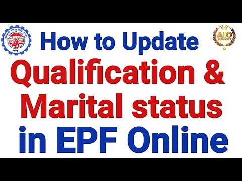 How to Update Qualification & Marital Status in EPF Online | how to edit profile in epfo | EPF UAN