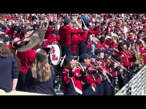 10-25-2025 The Ole Miss Marching Band plays stand tunes during the game.