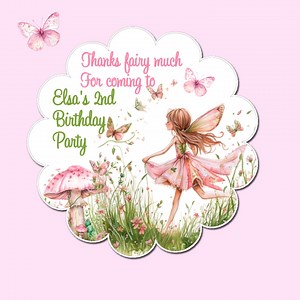 Printed Personalized Fairy Stickers, Custom Birthday or Baby Shower Labels, Fairy Party Favor Tags With Butterflies and Flowers, Fairytale - Etsy