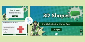 3D Shapes Multiple Choice Maths Quiz - KS2 Revision