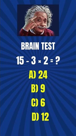 Can You Solve This? 🤯 15 − 3 × 2 | Math Quiz