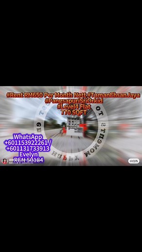 #Rent RM650 Per Month Nett #TamanEhsanJaya #PangsapuriSriOrkid#Level4...