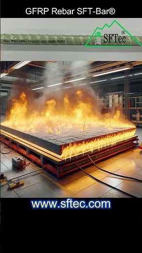 FRP rebar SFT-Bar® slab fire test demonstrates satisfy performance under high-temperature exposure.