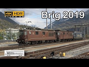 2019-11-12 [4K] Bahnhof Brig in the morning - BLS and SBB in action, passenger and freight in 4K!