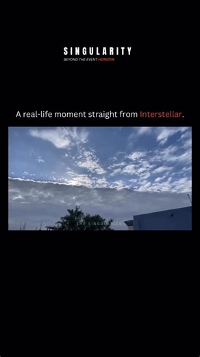 The Singularity on Instagram: "The famous Miller’s Planet scene from Interstellar has been stunningly recreated on Earth as rare cloud formations rose like a massive tidal wave across the sky. These towering “cloud waves,” formed by dramatic atmospheric conditions, mirror the film’s iconic moment when a giant wall of water approaches the astronauts. Spectators captured the surreal sight as the sky transformed into a cinematic, otherworldly landscape—making it feel like Miller’s Planet had come t