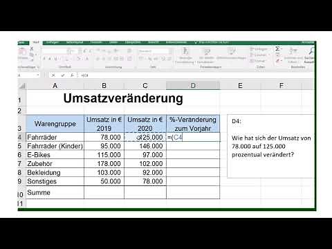Prozentrechnen mit Excel (Umsatzveränderung Teil 2)