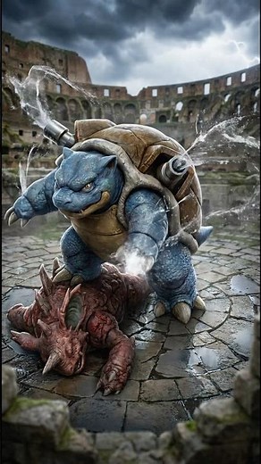 Blastoise's 4 Epic Battle Poses! 🌊 #pokemon #blastoise #animation