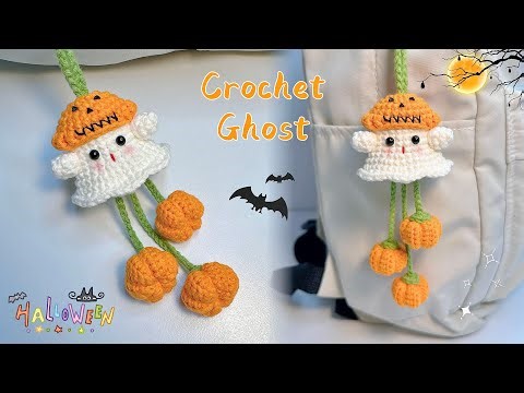 Crochet Ghost and Pumpkin Keychain 👻🎃| Crochet Halloween | Móc Len Móc Khoá Bé Ma Và Quả Bí Ngô