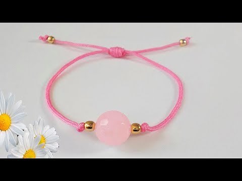COMO HACER UN PULSERA EN HILO Y PIEDRA AGATA