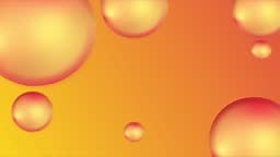 Background with bubbles. Orange abstract backdrop. 3D bubble with...