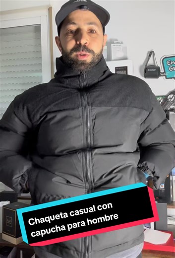 Chaqueta casual con capucha para hombre #chaqueta #abrigo #casual #hombre #capucha