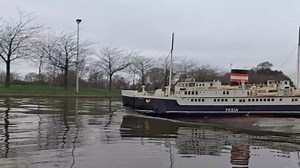 MV Freia, the first roll on roll off ferry from 1935 , 1/72 scale. As well as cars she carries railway carriages for the Danish Railway | Dundee Model Boat Club