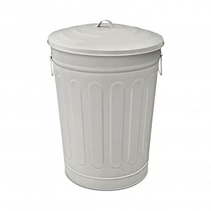 Plexon 13-Gallon Beige Galvanized Steel Round Trash Can with Lid