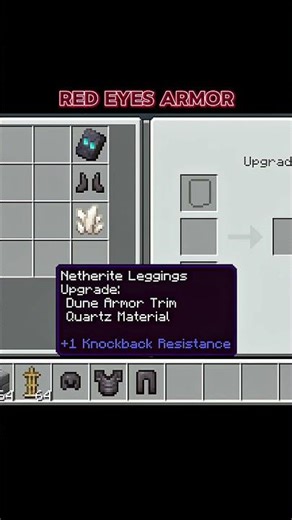 Red eyes armor trim 🥀#minecraft #shorts