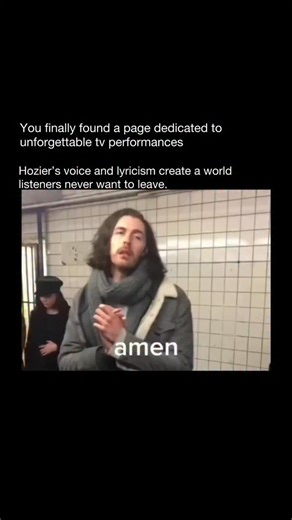Unforgettable TV Performances on Instagram: "Hozier emerged as a singular voice in modern music by blending soulful vocals, poetic lyricism, and deep literary influence into songs that feel timeless. His music carries a richness that pulls from blues, folk, gospel, and classic literature, creating a sound that’s both intimate and mythic. Every track feels like a story carved from emotion and imagery, delivered with that unmistakable, haunting voice. It’s the kind of artistry that doesn’t chase t