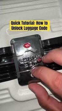 Quick Tutorial: How to unlock luggage if code suddenly didn’t work or forgotten. Luggage Code Reset