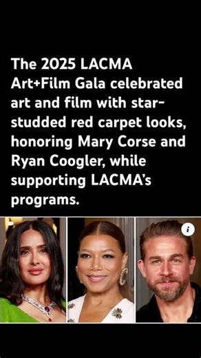 Hollywood Glams Up LACMA Gala ✨#LACMA2025 #ArtAndFilm #RedCarpet #CelebrityStyle #HollywoodGlam