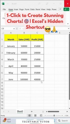 1-Click to Create Stunning Charts! 🎯 | Excel's Hidden Shortcut #excel #excelshorts #shorts