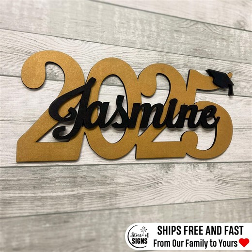Personalized Graduation Name Sign – Custom Wooden Class of 2026/2027 - Etsy