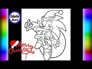 Christmas Sonic The Hedgehog Coloring pages, Colored Santa Sonic with Markers, #ColorGoArt