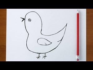 Baby Bird Drawing Easy for Kids | How to Draw a Baby Bird