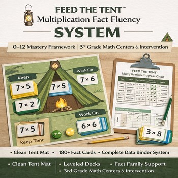 Multiplication Fact Fluency 0–12|3rd Grade Math Centers|Timed Practice & Mastery