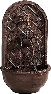 Sunnydaze 26" Outdoor Wall Water Fountain with Pump - Bronze - Messina - Electric